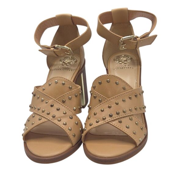 Vince Camuto VC-KERESHA Leather Open Toe Ankle Strap Sandals 8.5M Tan Brazil NEW - Picture 3 of 16